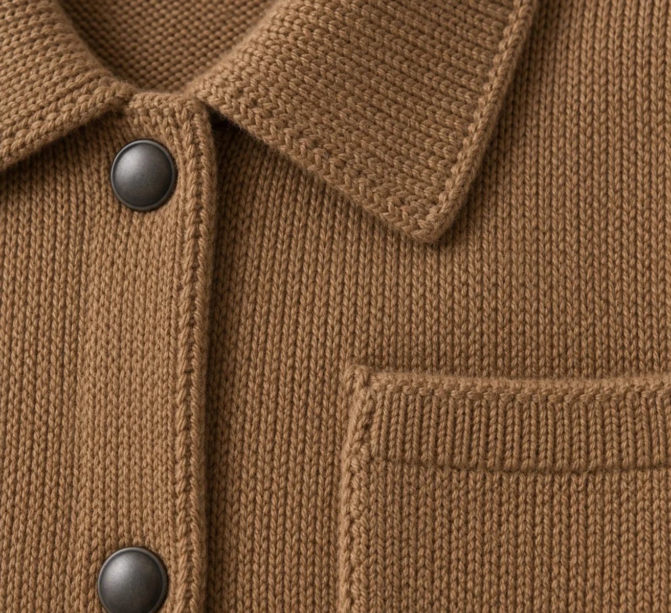 Women's Cotton-Wool Knit Chore Jacket - texture reference (AI development concept)