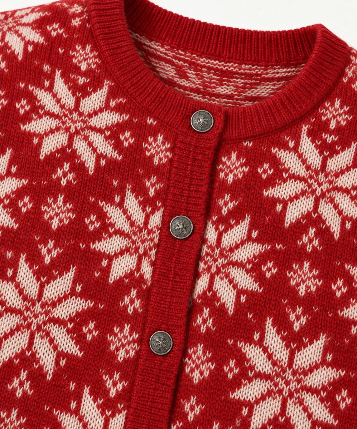 Nordic Snowflake Button Cardigan - texture reference (AI development concept)