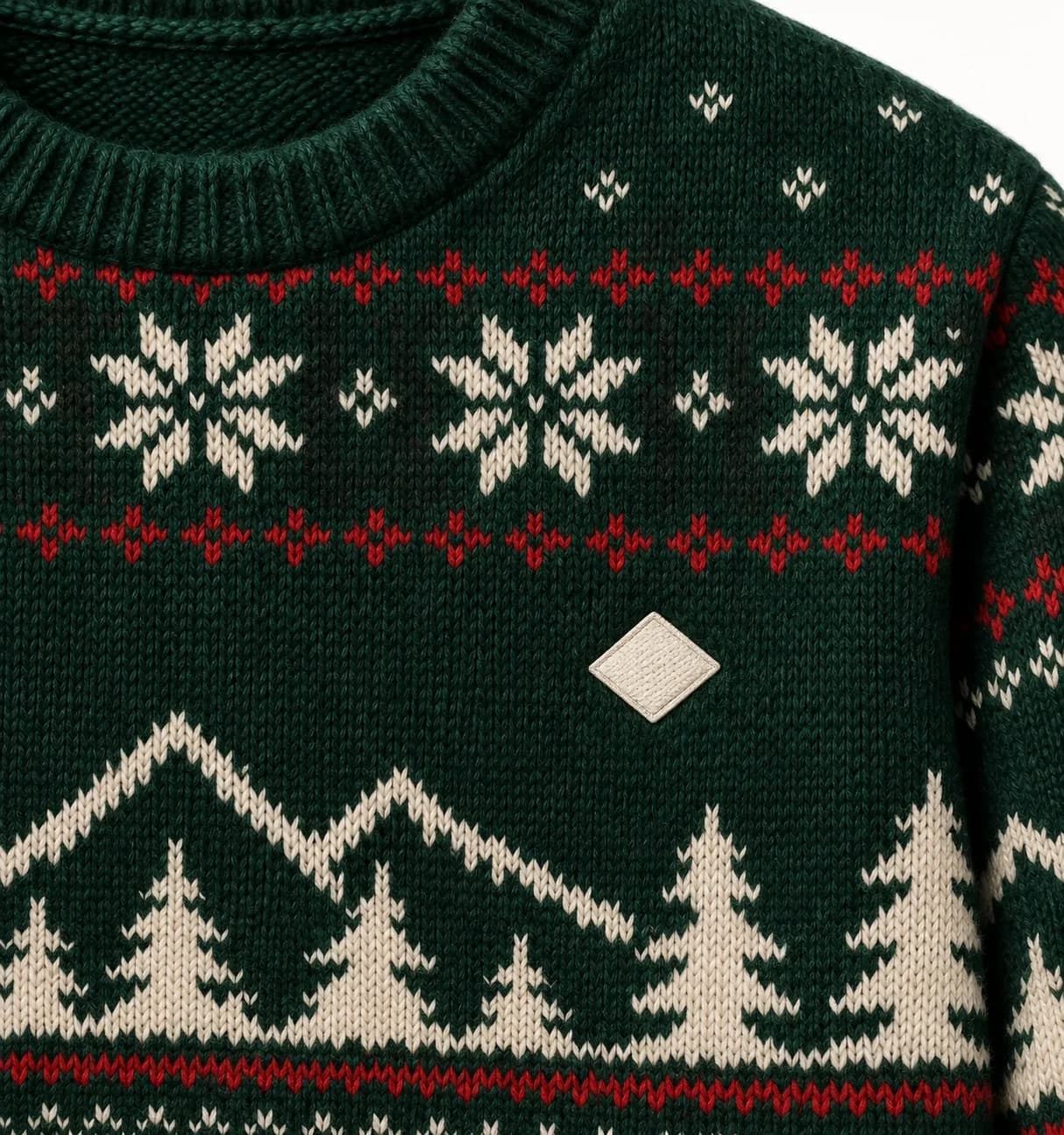 Corporate Holiday Logo Knit Sweater - texture reference (AI development concept)