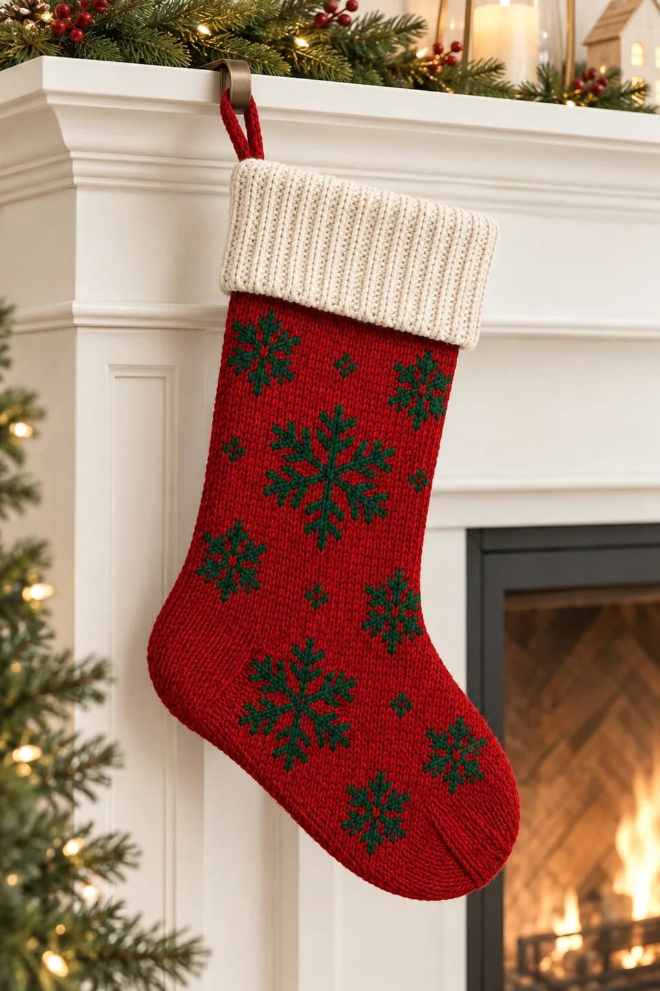 Personalised Knit Holiday Stocking - model or use reference (AI development concept)